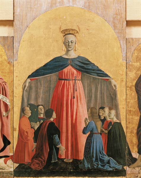 The Madonna of Mercy, central panel from the Misericordia altarpiece od Piero della Francesca