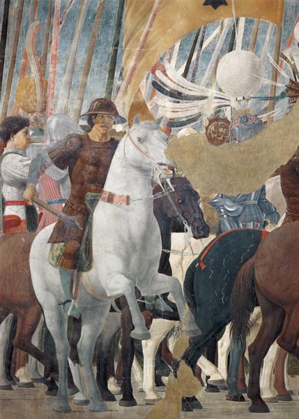 The Legend of the True Cross, detail of the Victory of Constantine at the Battle of the Milvian Brid od Piero della Francesca