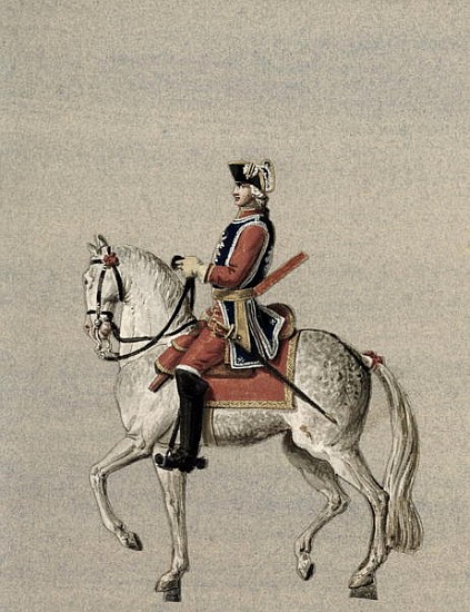 Equestrian portrait of Prince Charles de Beauveau-Craon (1720-93) od Pierre Antoine Lesueur