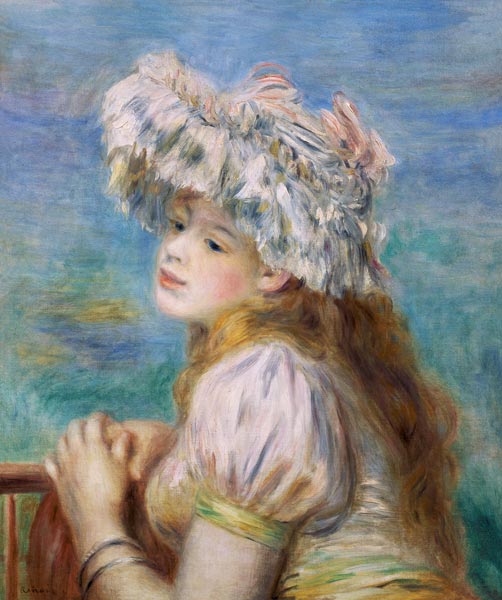Portrait of a young woman in a lace hat od Pierre-Auguste Renoir