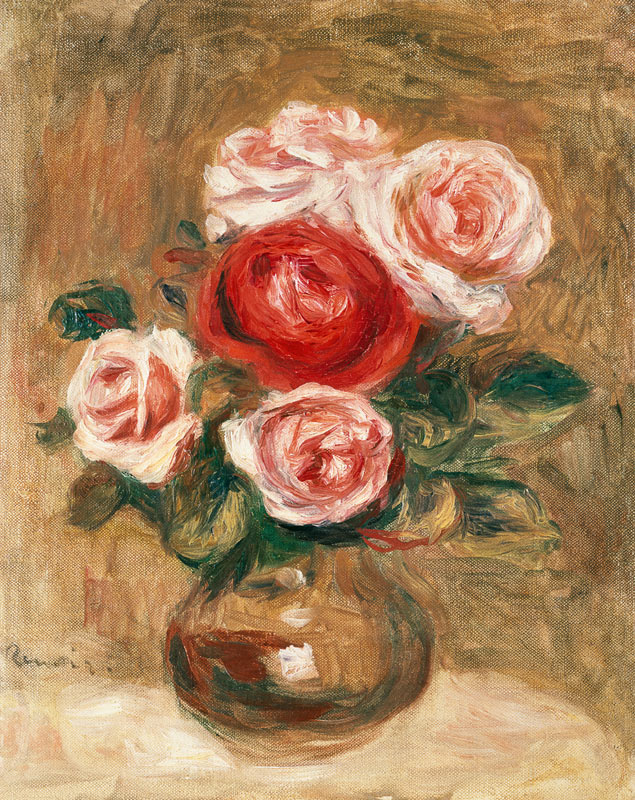 Roses in a pot - Pierre-Auguste Renoir jako tisk anebo olejomalba