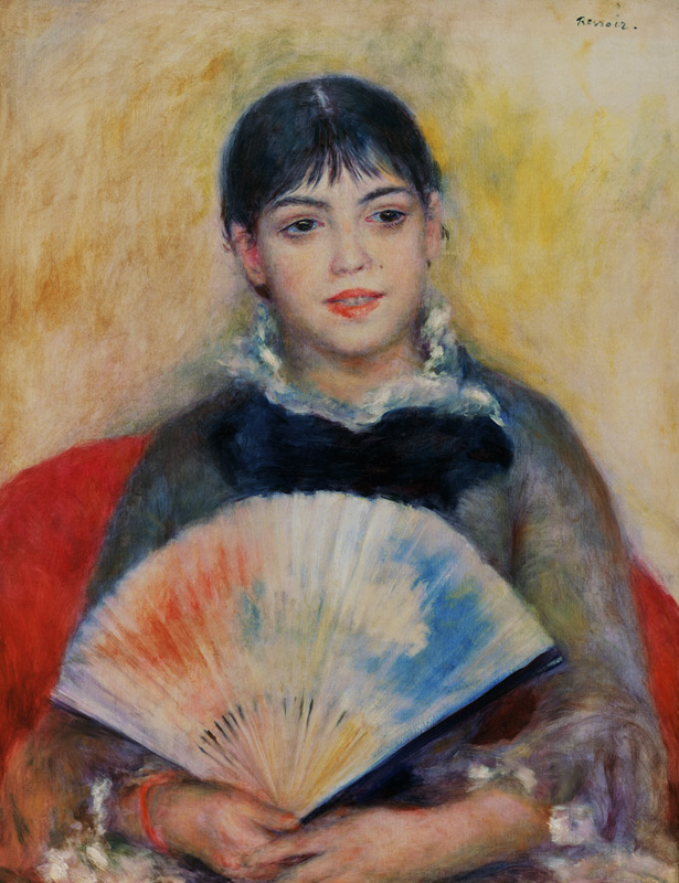 Renoir / Woman with fan / c.1880 od Pierre-Auguste Renoir