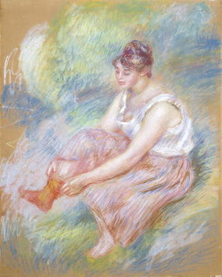 After the Bath, c.1890 (pastel on paper) od Pierre-Auguste Renoir