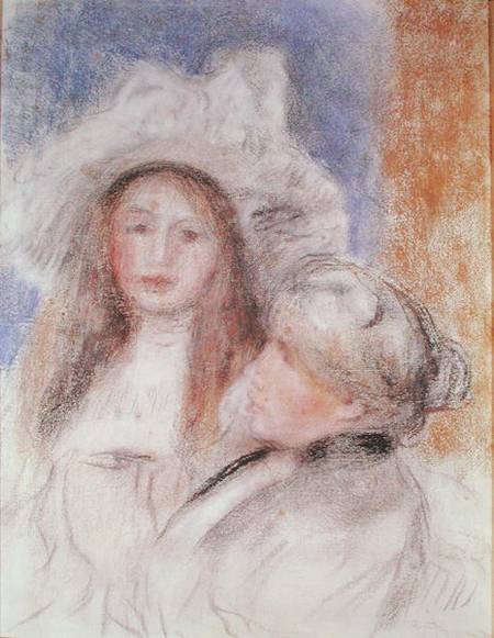 Berthe Morisot (1841-95) and her Daughter Julie Manet (1878-1966) od Pierre-Auguste Renoir