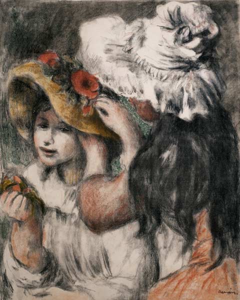 The Pinned Hat (Berthe Morisot's daughter and her cousins) od Pierre-Auguste Renoir