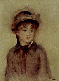 Young woman with hat. od Pierre-Auguste Renoir