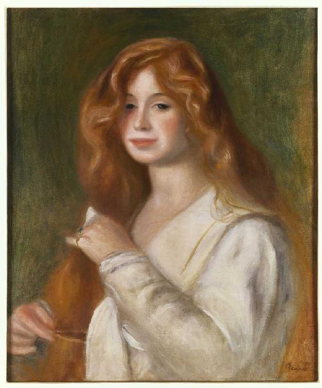 Young woman when combing her hair. od Pierre-Auguste Renoir