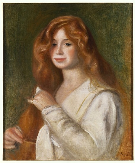 Girl Combing her Hair od Pierre-Auguste Renoir