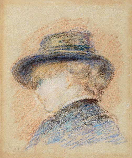 Profile of a Young Woman in a Blue Hat od Pierre-Auguste Renoir