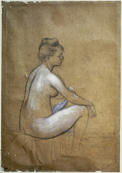 Renoir / Seated Woman Bathing / Drawing od Pierre-Auguste Renoir
