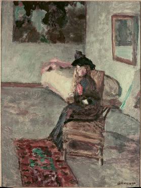 La femme à la rose or femme dans un intérieur