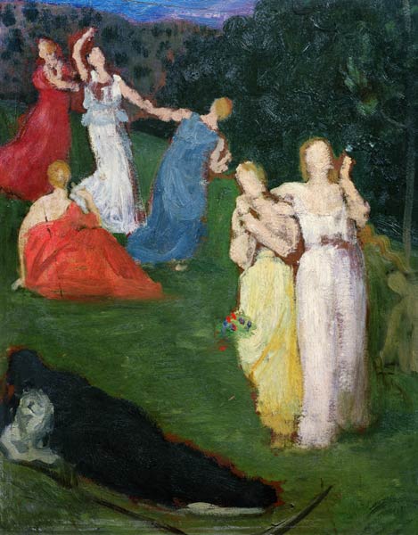 Death and the Maidens (oil on millboard) od Pierre-Cécile Puvis de Chavannes