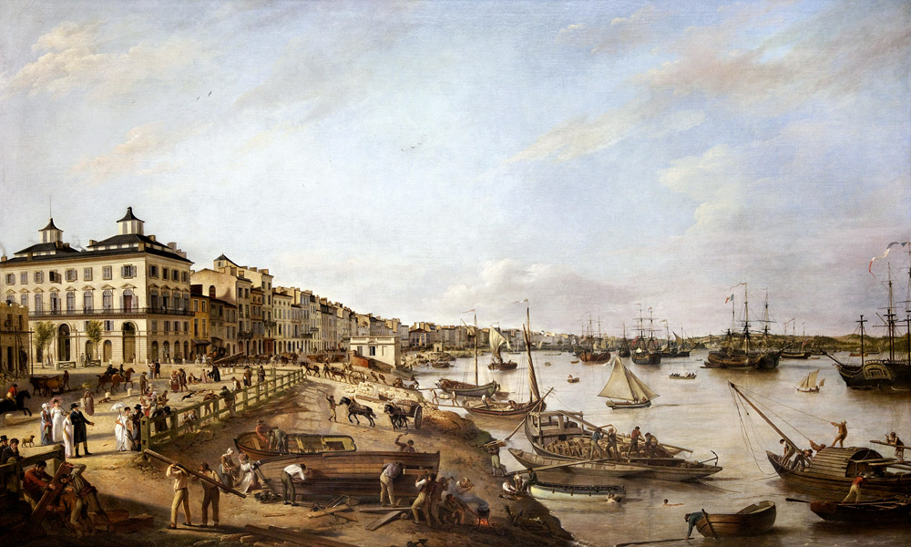 View of part of the port and the docks of Bordeaux, known as the Chartrons and Bacalan od Pierre Lacour