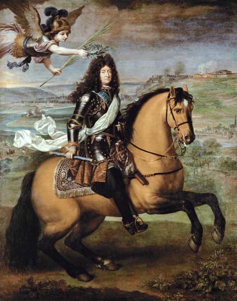 Equestrian Portrait of Louis XIV (1638-1715) Crowned by Victory od Pierre Mignard