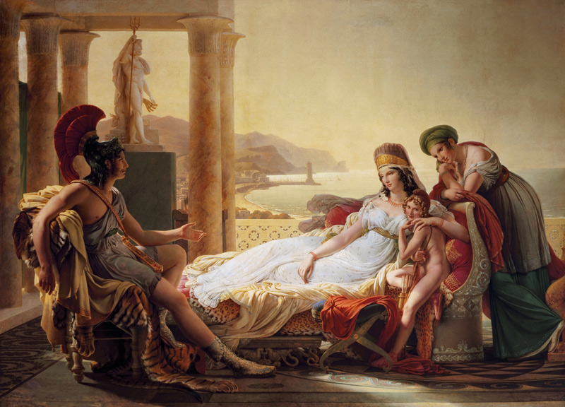 Aeneas reports Dido of the decline Trojas od Pierre Narcisse Guérin