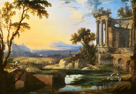 Italian landscape with ruins