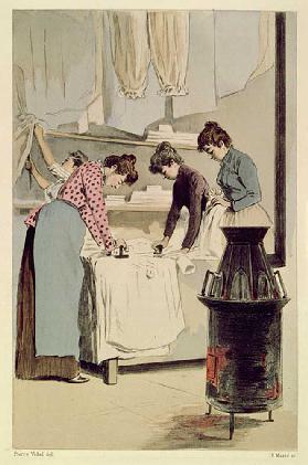 Laundresses, from La Femme a Paris by Octave Uzanne, engraved by F. Masse, 1894