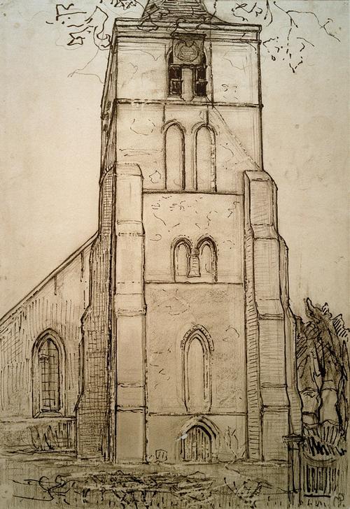 Church in Domburg od Piet Mondrian