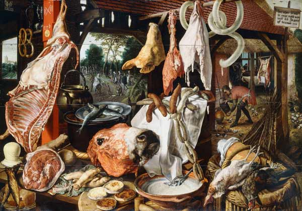 Butcher's Stall with the Flight into Egypt od Pieter Aertsen