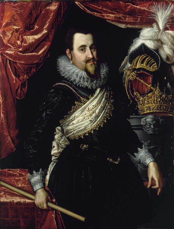 Portrait of King Christian IV of Denmark (1577-1648) od Pieter Isaacsz