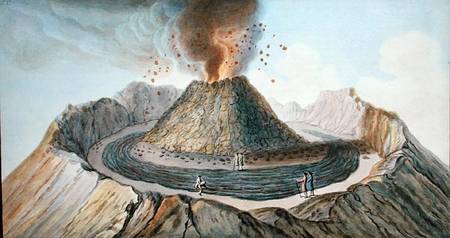 Interior of the Cone of Vesuvius Before the 1767 Eruption, plate 9 from 'Campi Phlegraei: Observatio od Pietro Fabris