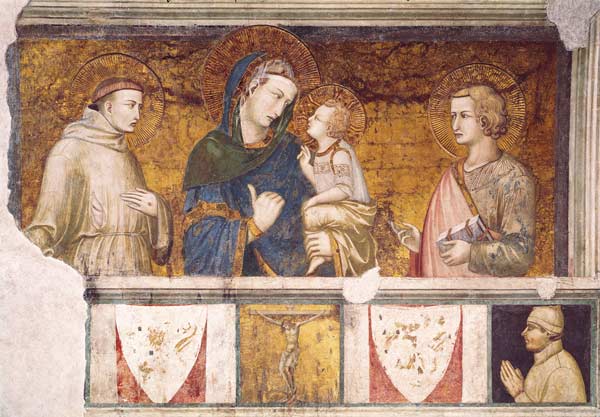 Virgin and Child with St. Francis and St. John the Evangelist od Pietro Lorenzetti