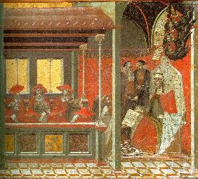 Pope John XXII Approving the Carmelite Rule (Predella panel)