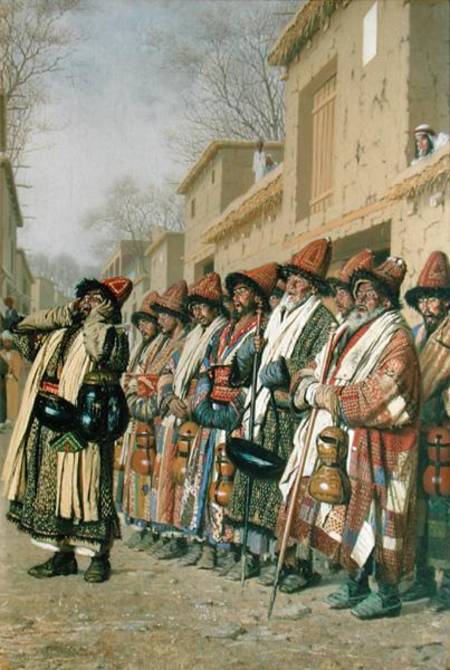 Dervishes' Chorus Begging Alms in Tashkent od Piotr Petrovitch Weretshchagin