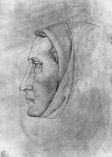 Head of a monk, from the The Vallardi Album od Pisanello