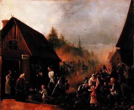Scene from the Russian-French War in 1812 od Pjotr Baykov