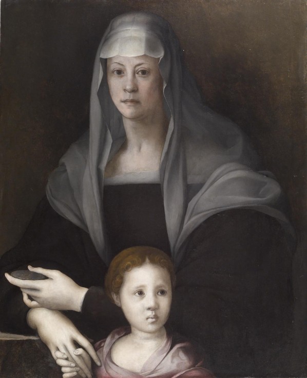 Portrait of Maria Salviati with Giulia de' Medici od Pontormo,Jacopo Carucci da