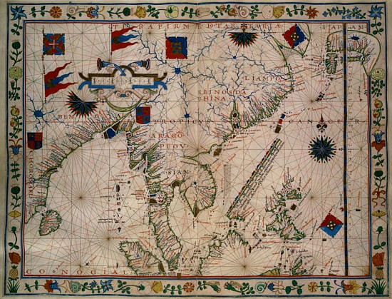 HM 41 (12) The Far East, from a portolan atlas, Fernao vaz Dourado (1520-c.1580) 1570 od Portuguese School