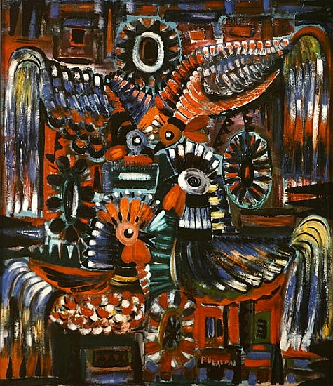 Roosters, 1967 (oil on canvas)  od Radi  Nedelchev