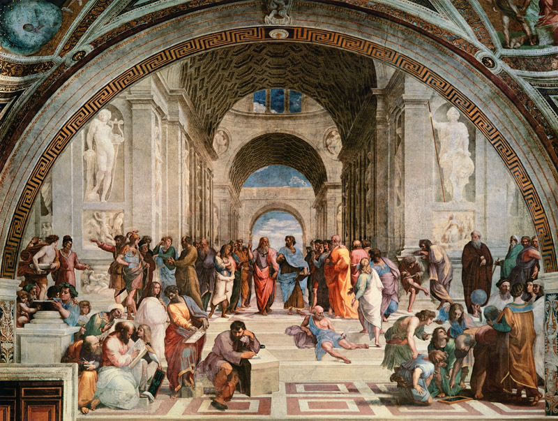 Die Schule von Athen (nach Restaurierung) od (Raffael) Raffaello Santi