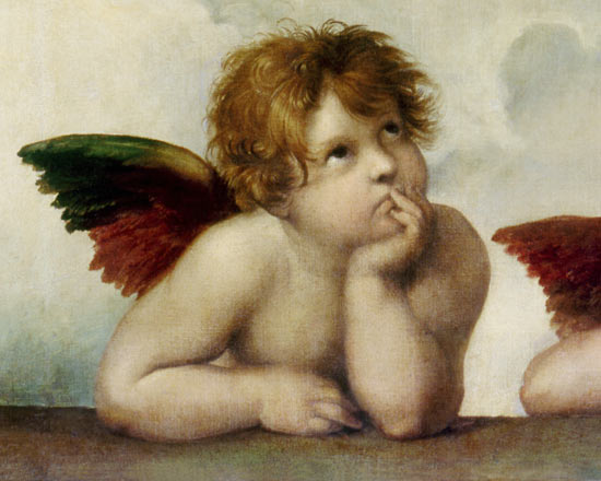 Cherubs - Engel V (Detail Sistine Madonna) od (Raffael) Raffaello Santi