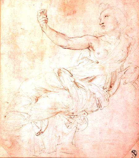 Study of Ariadne, for 'The Parnassus' od (Raffael) Raffaello Santi