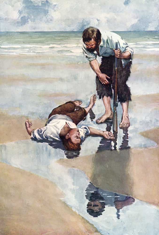 Illustration for Robinson Crusoe by Daniel Defoe od Ralph Noel Pocock