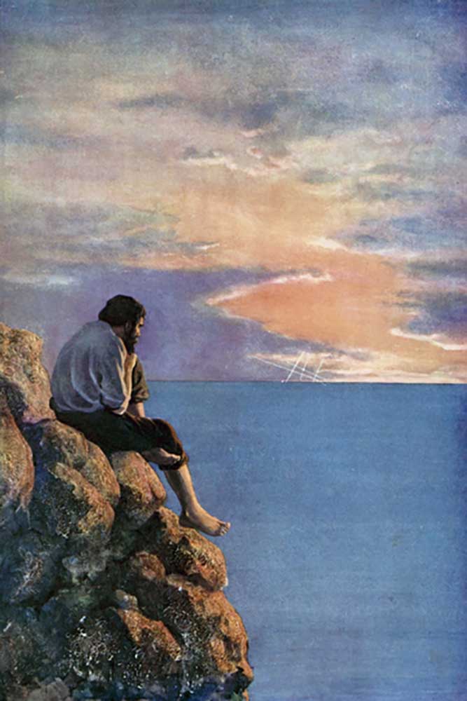 Illustration for Robinson Crusoe by Daniel Defoe od Ralph Noel Pocock