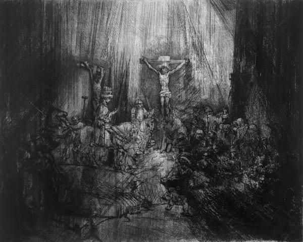 Die drei Kreuze od Rembrandt van Rijn