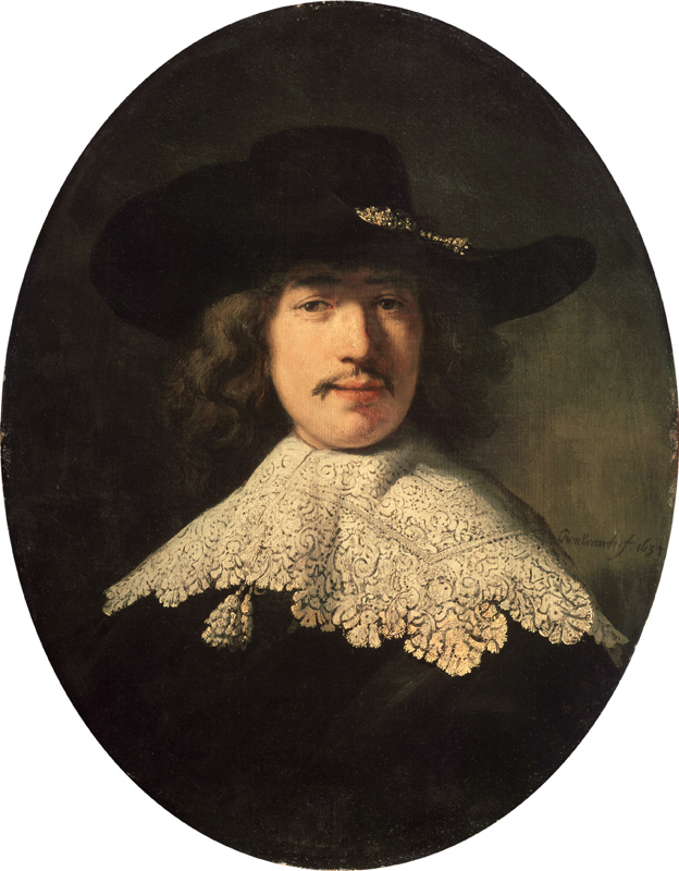 Portrait of a young man with a lace collar od Rembrandt van Rijn