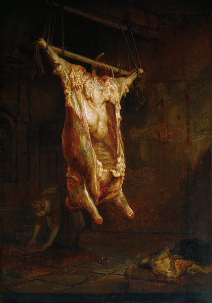 Rembrandt / Butchered ox / c.1655 od Rembrandt van Rijn