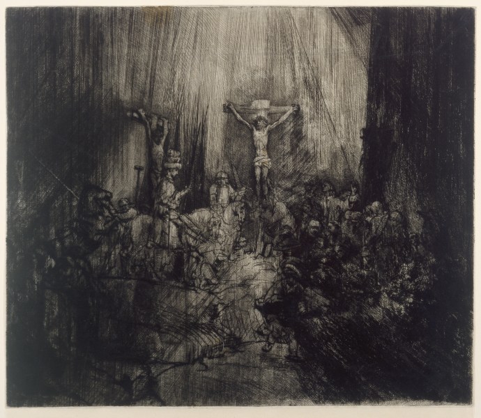 Christ crucified between the two thieves: The three crosses od Rembrandt van Rijn
