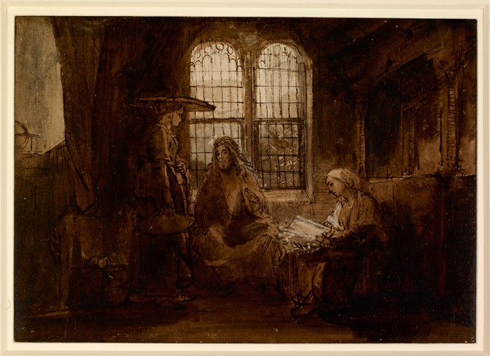 Christ Conversing with Martha and Mary od Rembrandt van Rijn