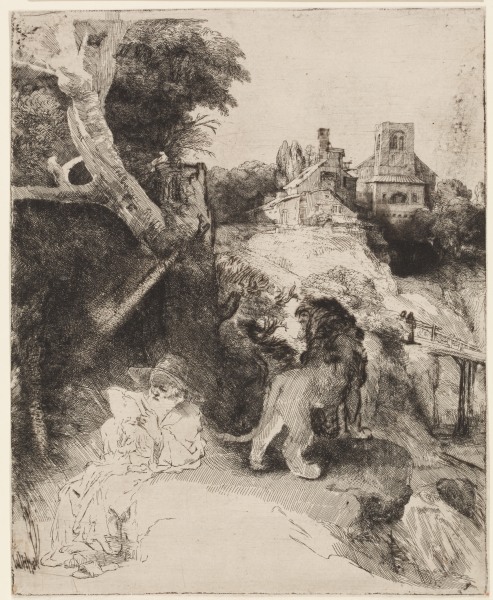 St. Jerome in an Italian Landscape od Rembrandt van Rijn