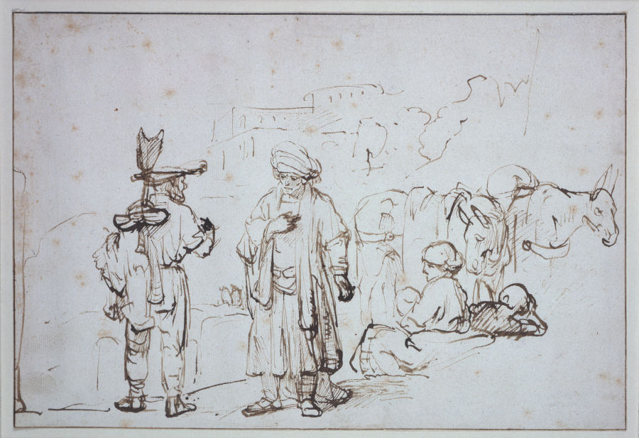 Der Levite mit dem Mann aus Gibeah od Rembrandt van Rijn