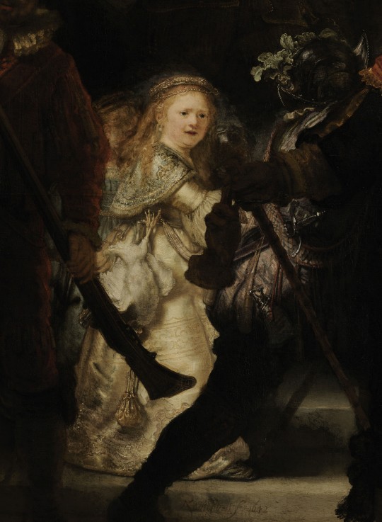The Night Watch (Detail) od Rembrandt van Rijn