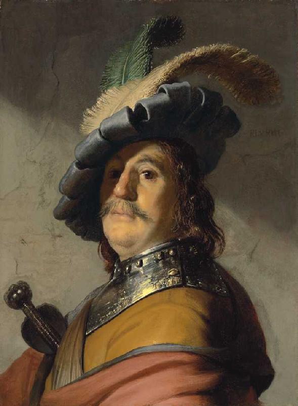 Ein Mann mit Ringkragen und Kappe. od Rembrandt van Rijn