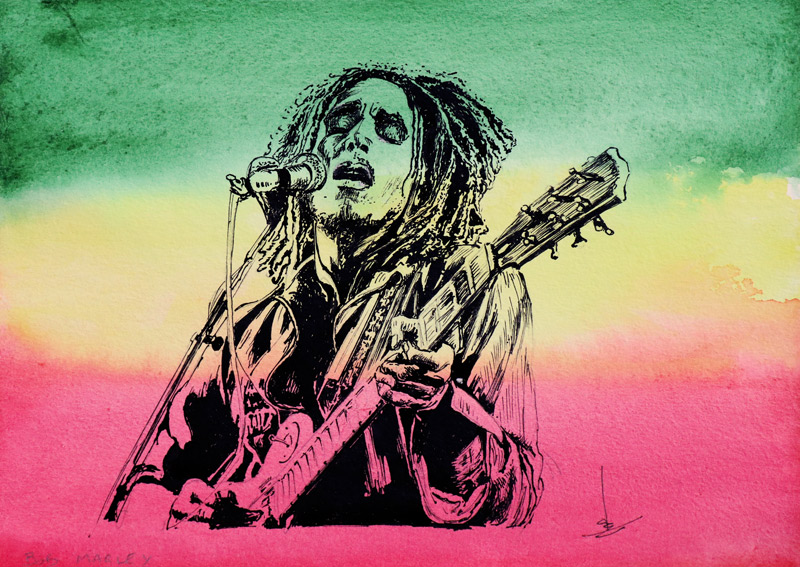 Bob Marley od Régine Coudol-Fougerouse