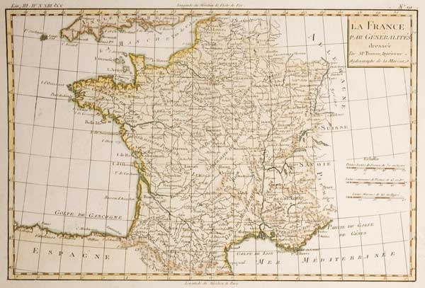 Map of France od Rigobert Bonne