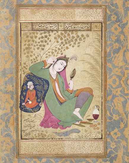 Lady with a Mirror, 16th/17th century od Riza-i Abbasi